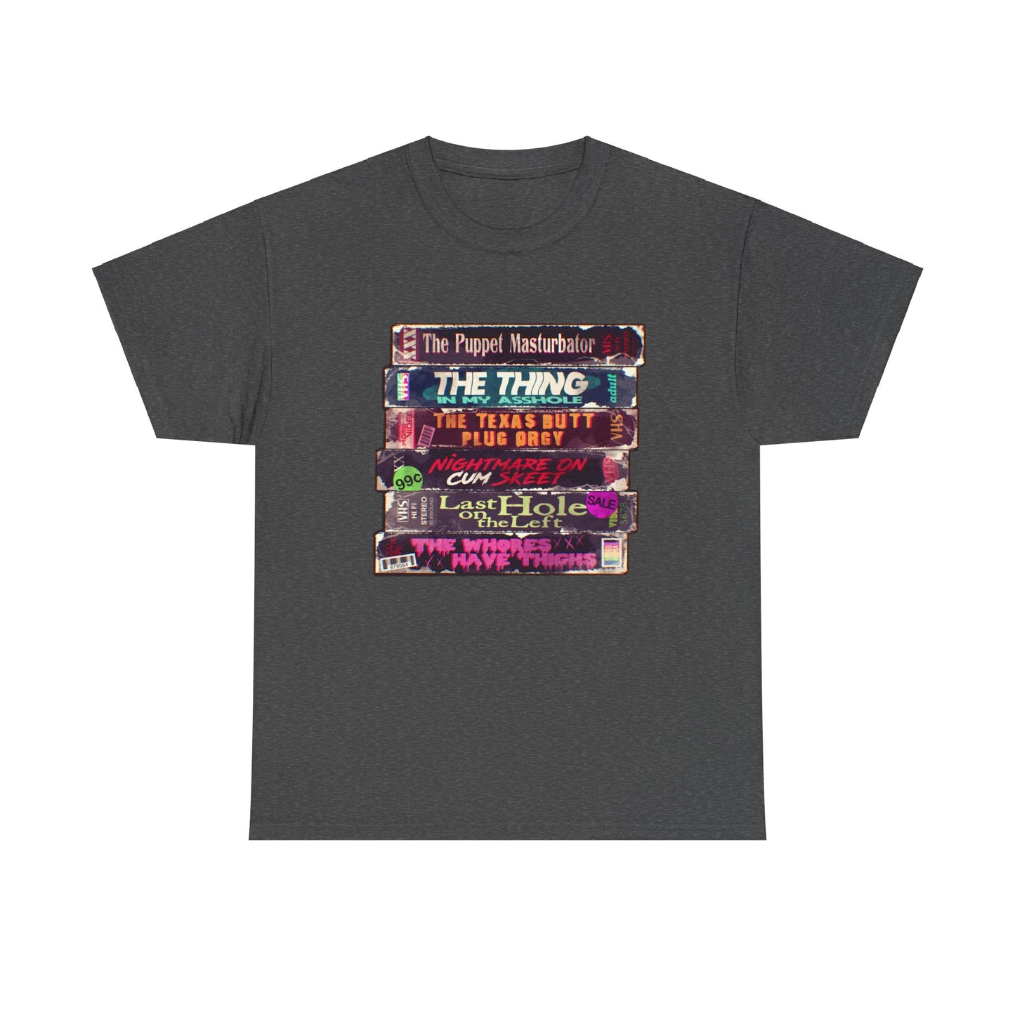 Adult Horror VHS Unisex Heavy Cotton Tee