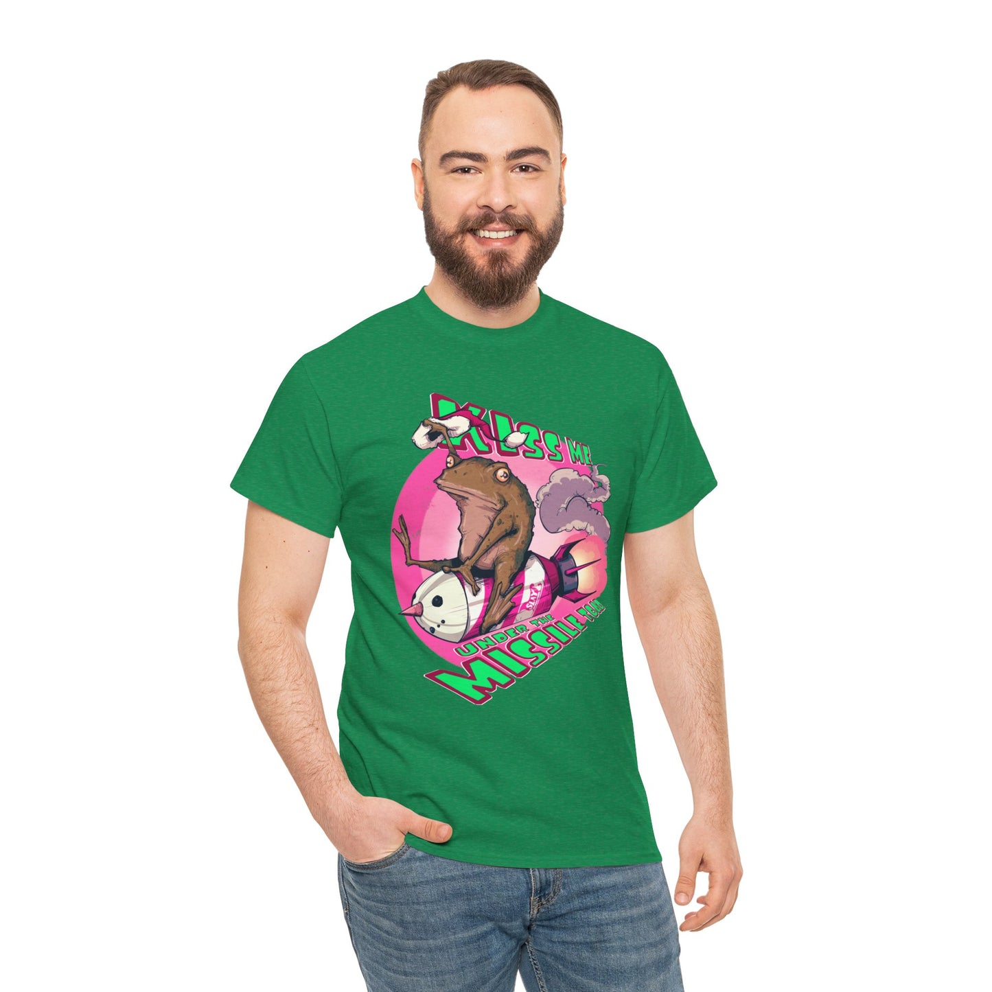 Kiss Me Under The Missile Toad Unisex Heavy Cotton Tee