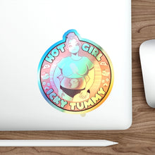 Hot Girl Icky Tummy Holographic Die-cut Stickers