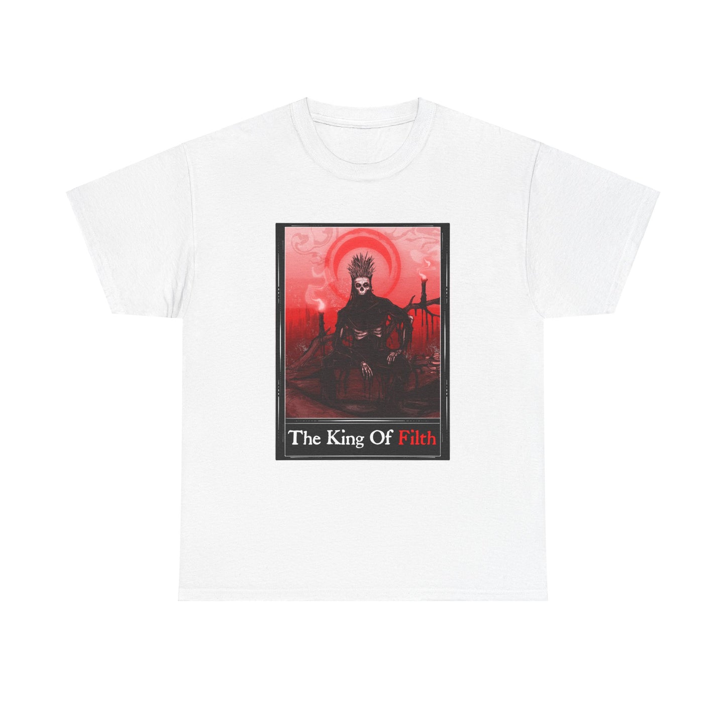 King Of Filth Tarot (Front & Back Print) Unisex Heavy Cotton Tee