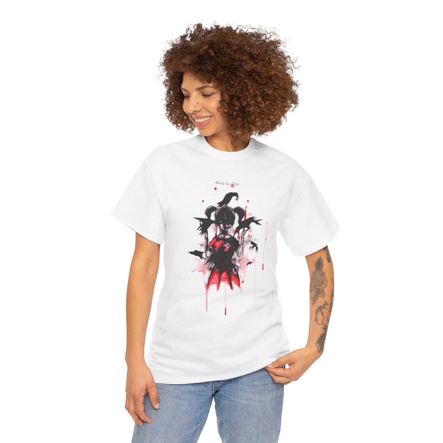 This Is Fine Unisex Heavy Cotton Tee