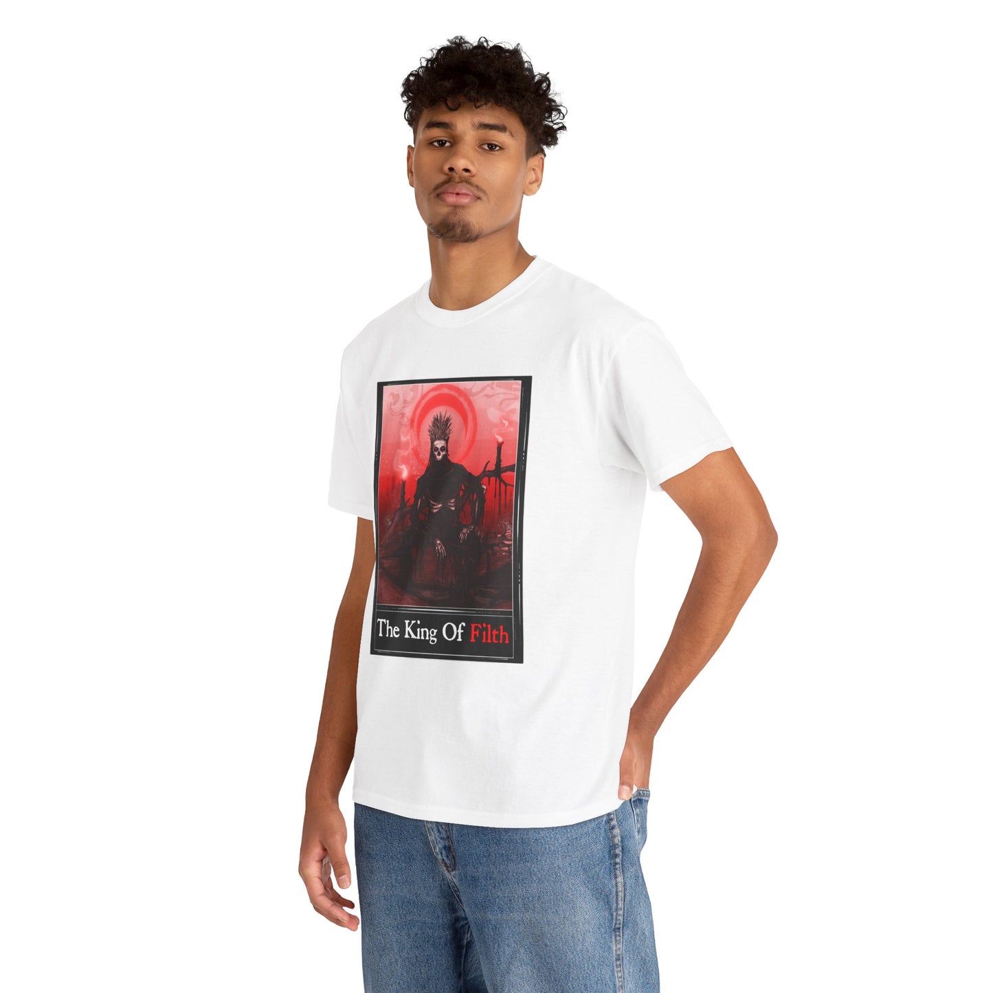 King Of Filth Tarot (Front & Back Print) Unisex Heavy Cotton Tee
