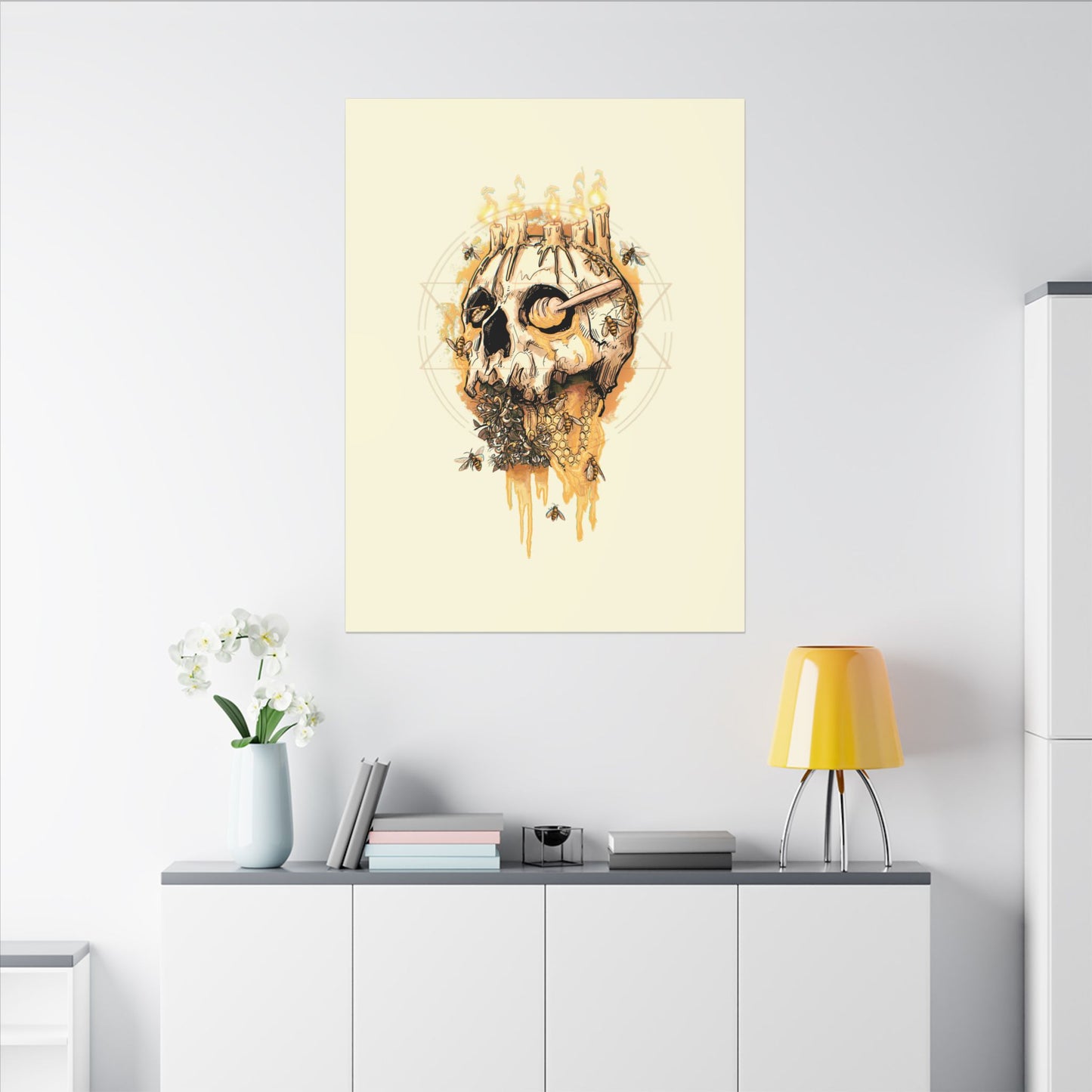Elemental Skull Honeycore Matte Canvas Stretched
