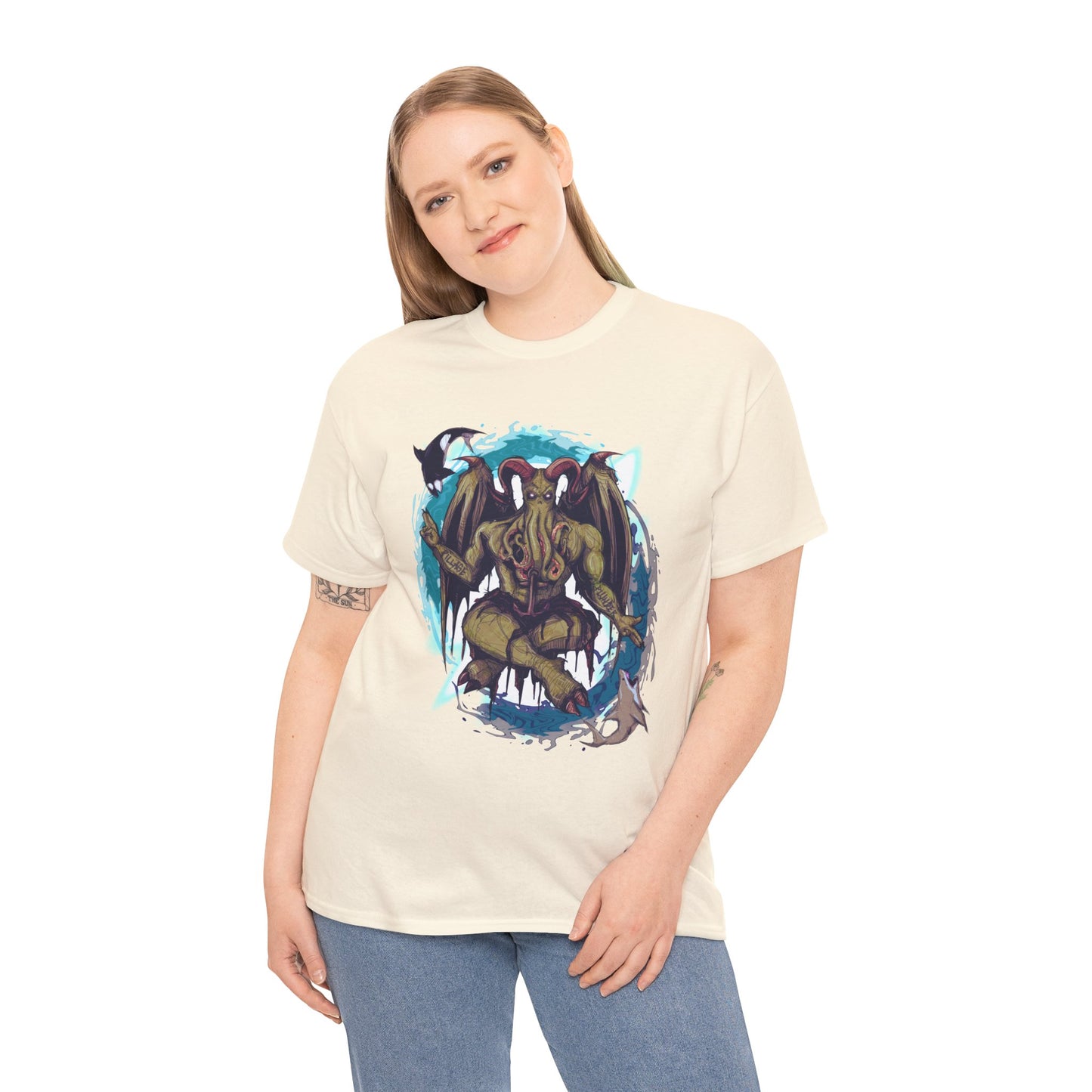 Baphomet Cthulhu Unisex Heavy Cotton Tee