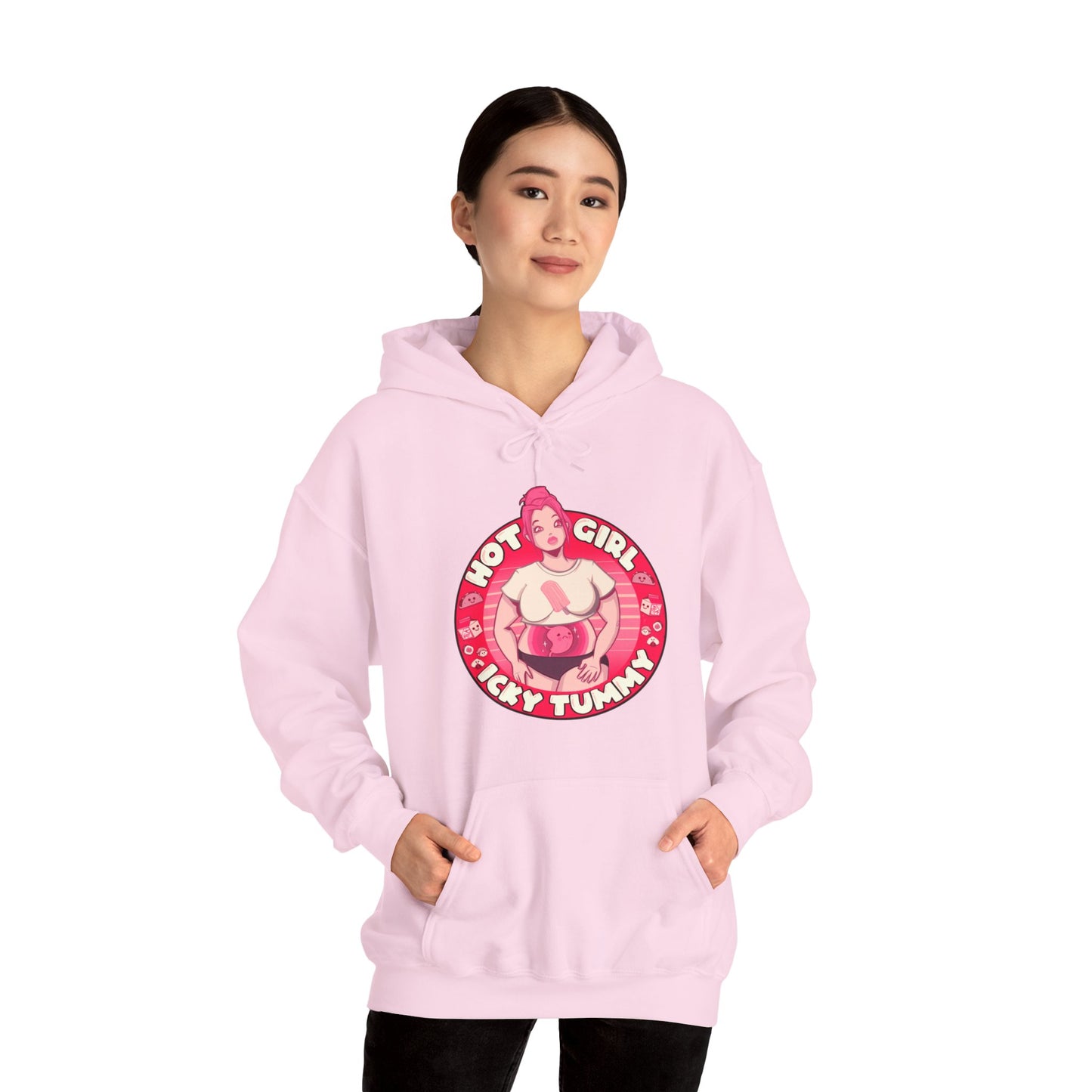 Hot Girl Icky Tummy Unisex Heavy Blend Hooded Sweatshirt