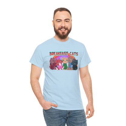 Breakfast Cats Unisex Heavy Cotton Tee