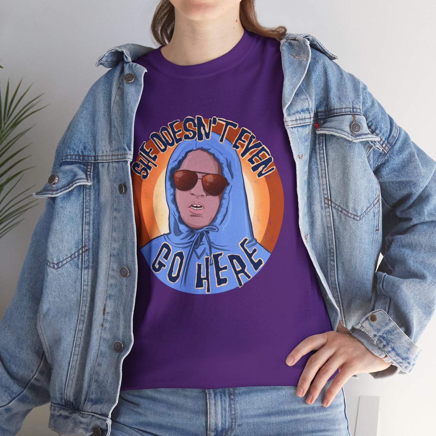 She Doesn't Even Go Here Unisex Heavy Cotton Patreon Tee
