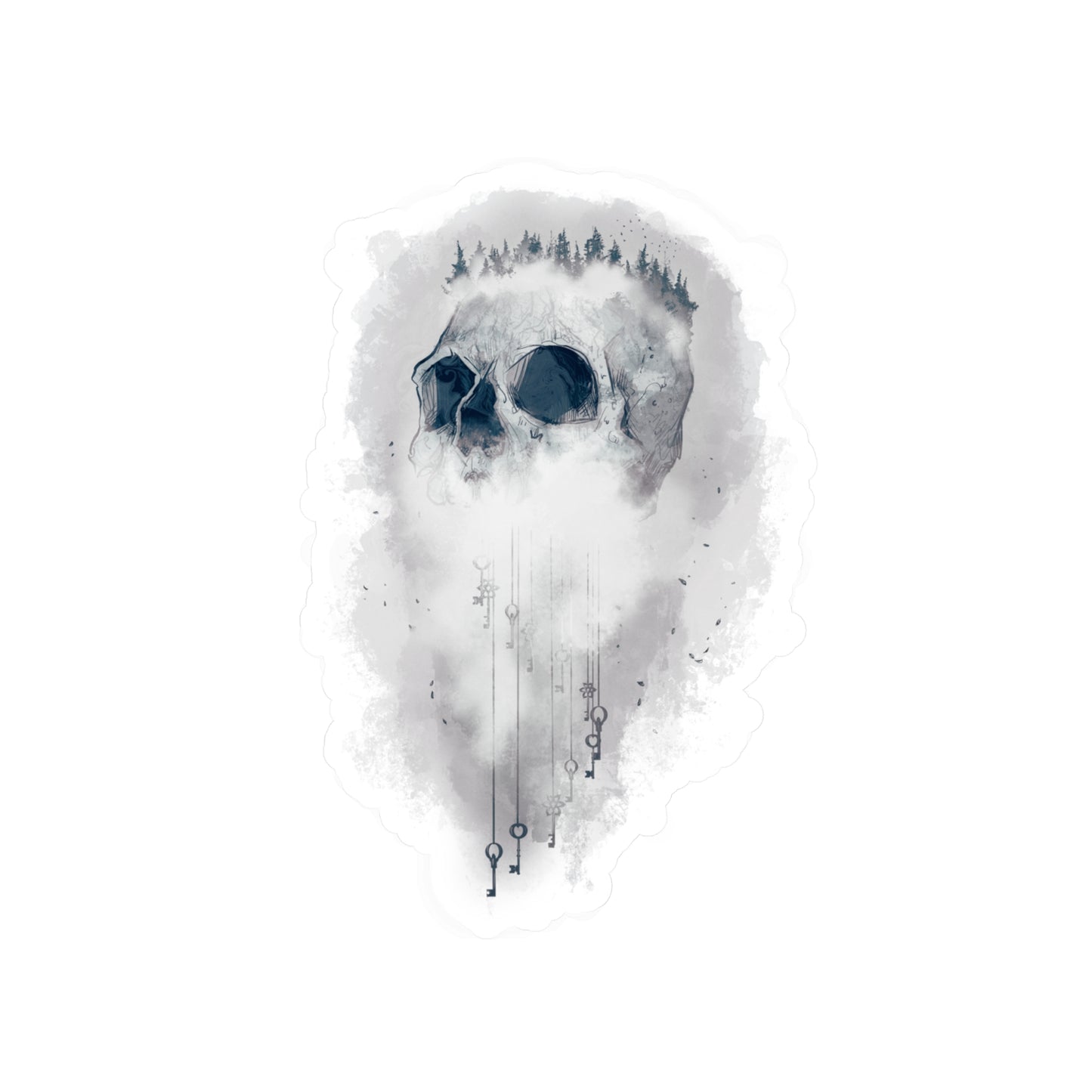 Elemental Skull Air Kiss-Cut Vinyl Decal