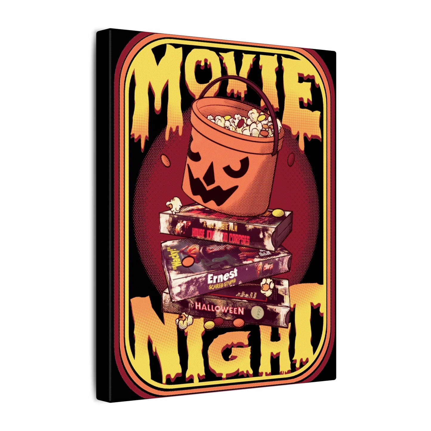 Retro Movie Night Matte Canvas Stretched