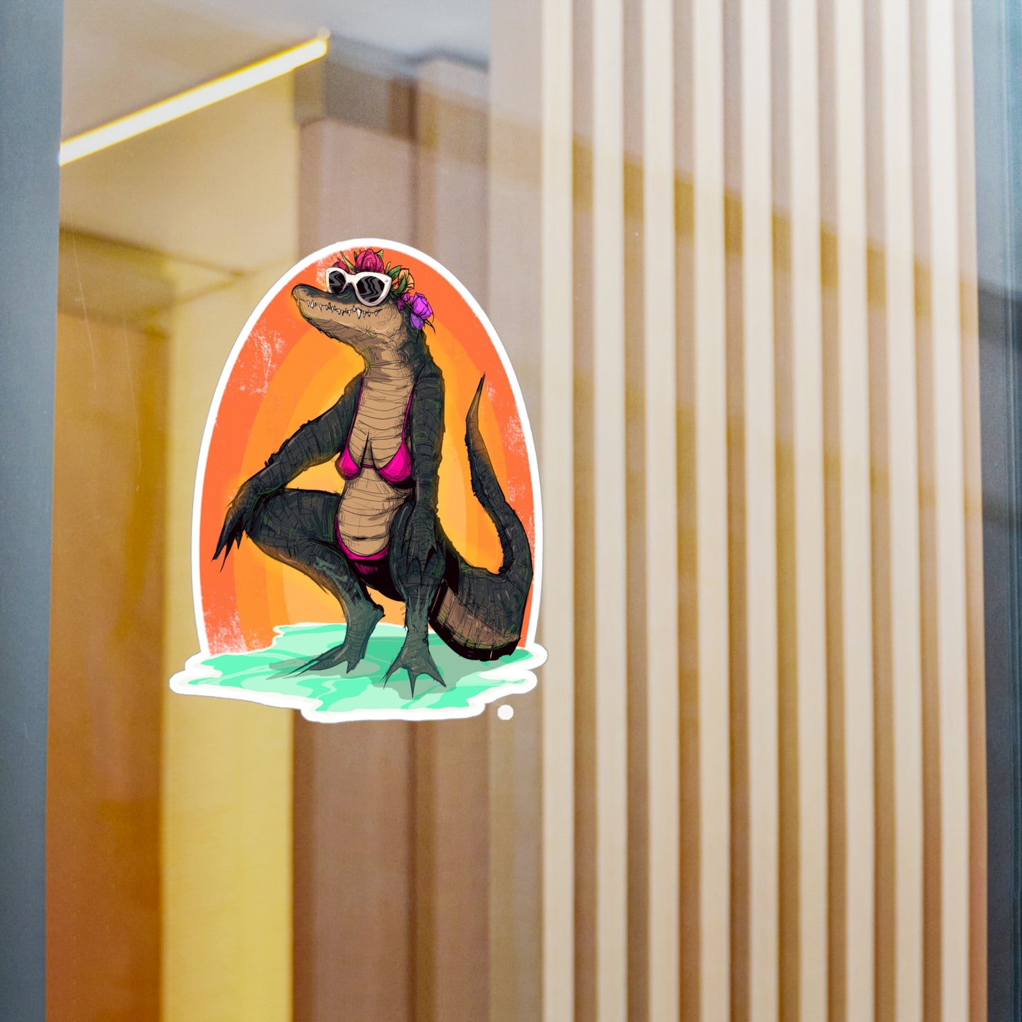 Hot Gator Summer Kiss-Cut Vinyl Decal