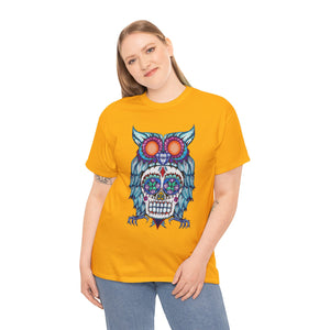 Sugar Skull Owl Unisex Heavy Cotton Tee