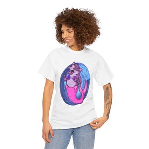 Mermaid Opossum Unisex Heavy Cotton Tee