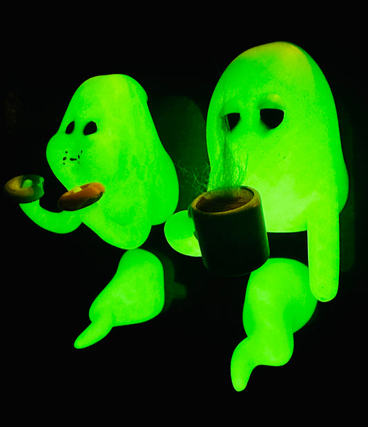 Fridge Frights Glow 3D Print Fridge Magnets (Coffee & Donuts Ghost)