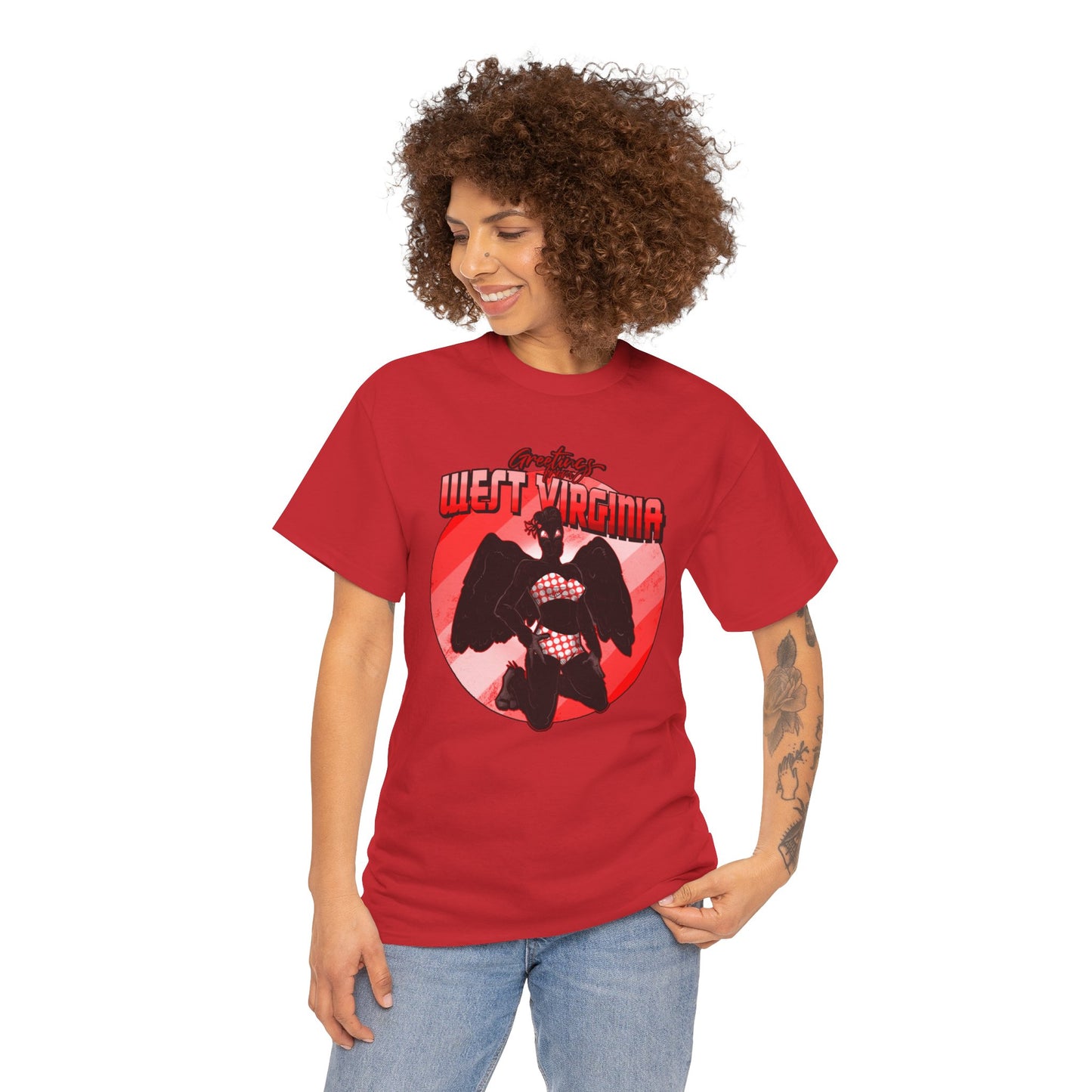 Cryptid Pinups: West Virginia Unisex Heavy Cotton Tee
