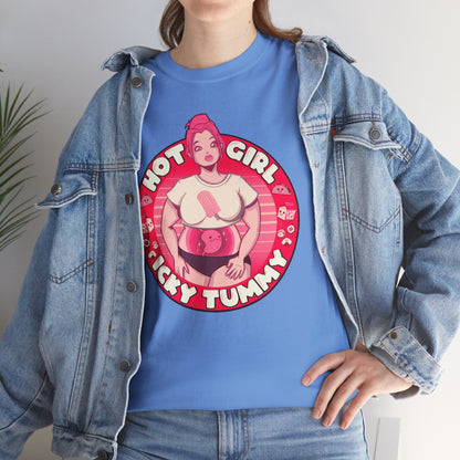 Hot Girl Icky Tummy Unisex Heavy Cotton Tee