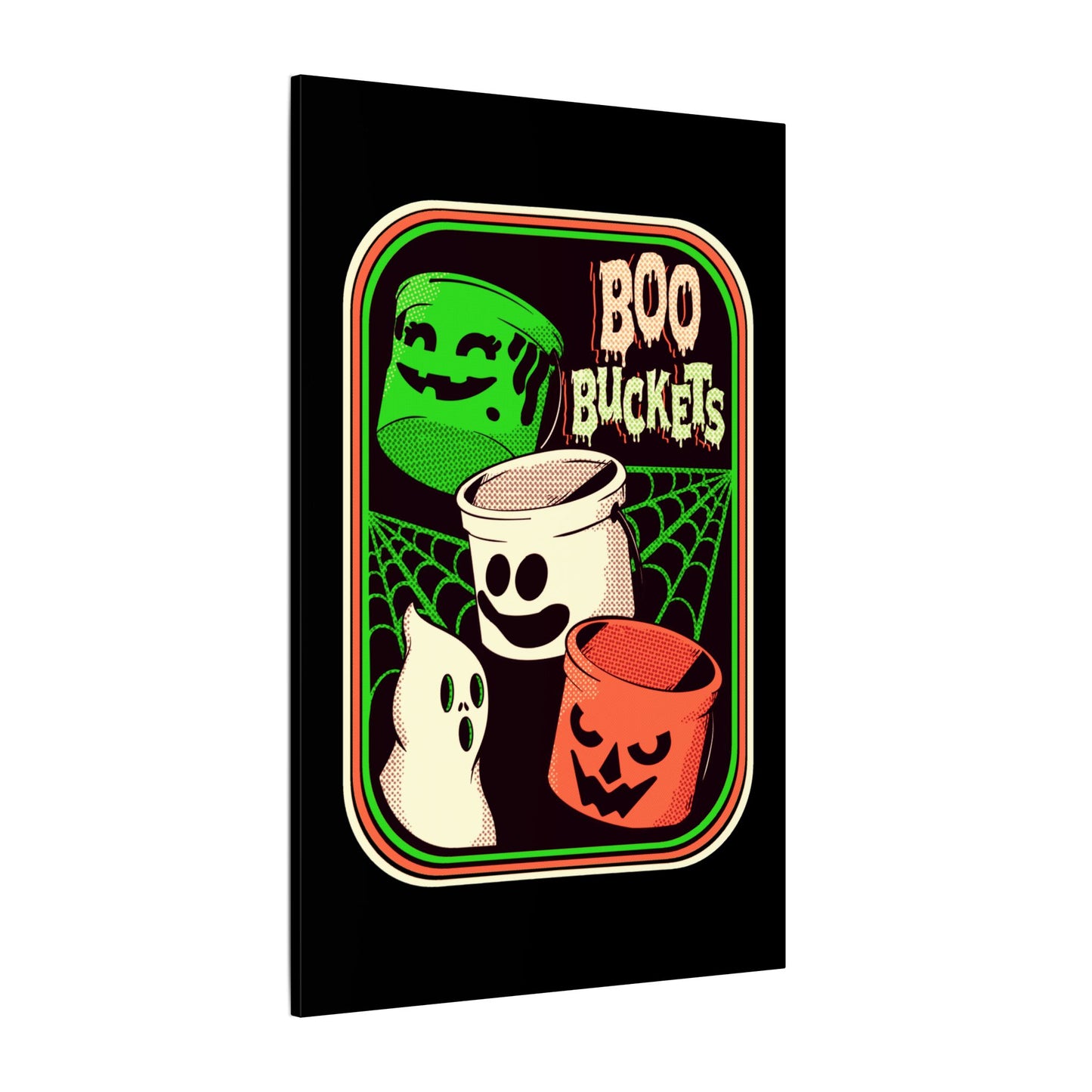 Retro Boo Buckets Matte Canvas Stretched