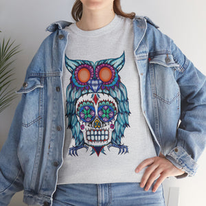 Sugar Skull Owl Unisex Heavy Cotton Tee