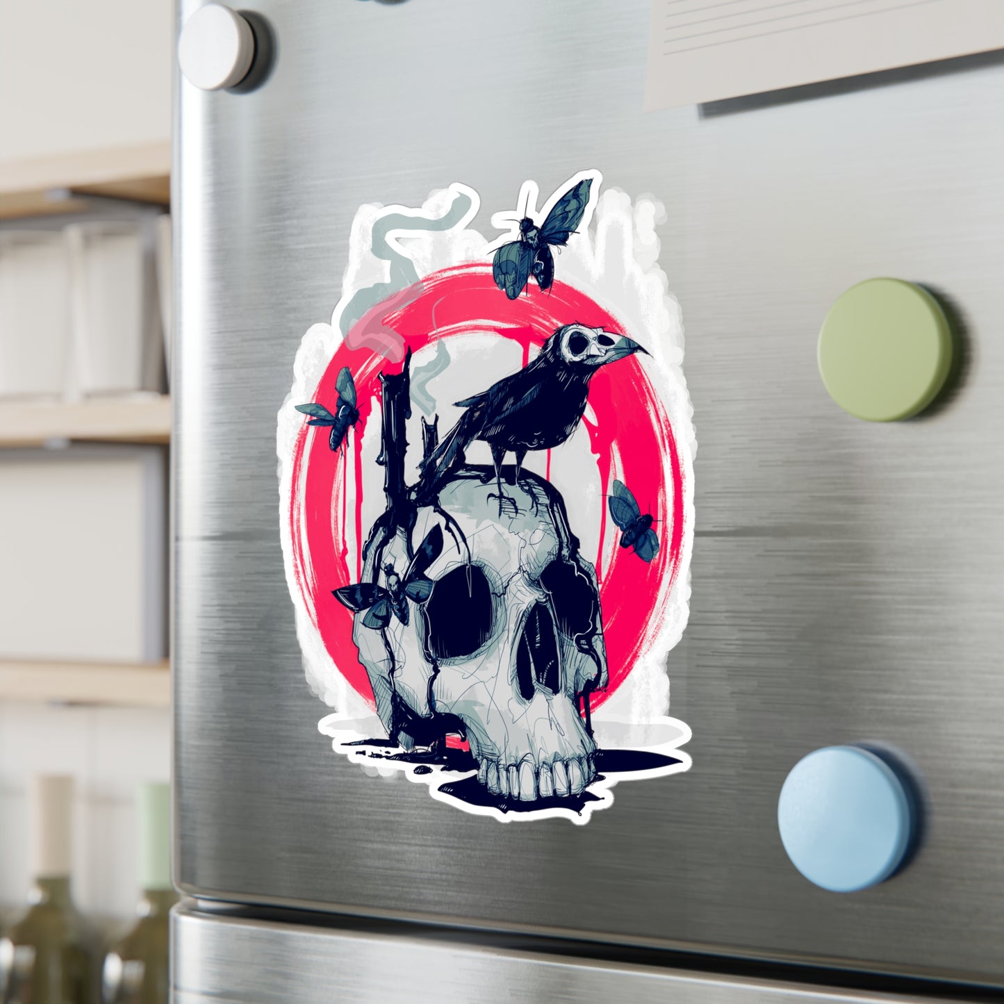 Skull Crow II Kiss-Cut Vinyl Decal