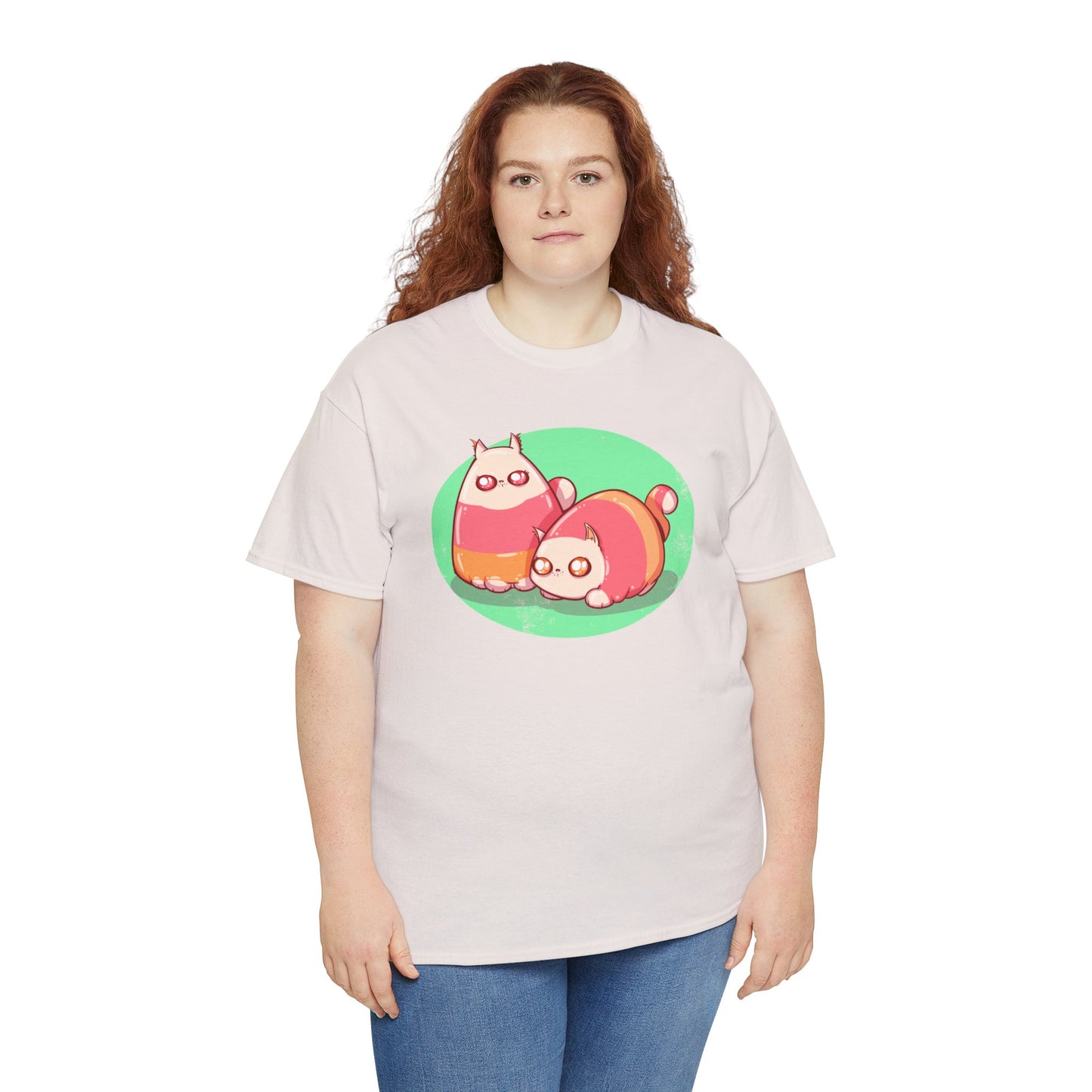Candy Corn Cats Unisex Heavy Cotton Tee