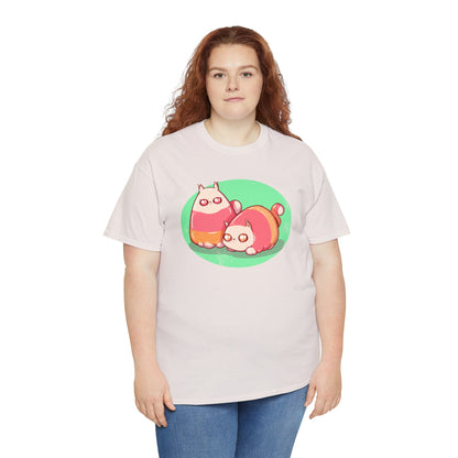 Candy Corn Cats Unisex Heavy Cotton Tee