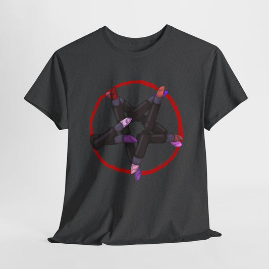 Lipstick Pentagram Unisex Heavy Cotton Tee