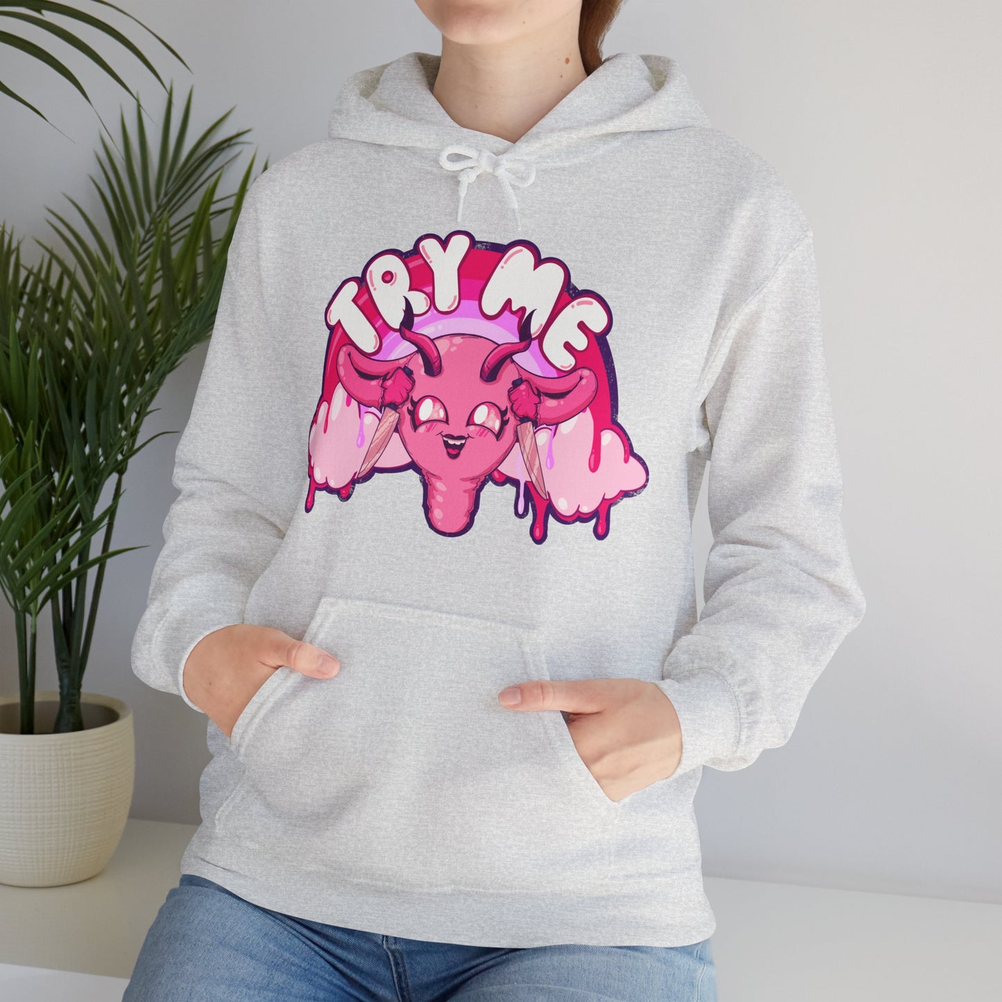 Try Me Uterus Unisex Heavy Blend Hooded Sweatshirt