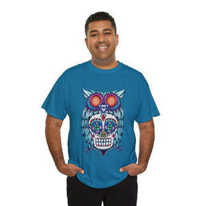 Sugar Skull Owl Unisex Heavy Cotton Tee