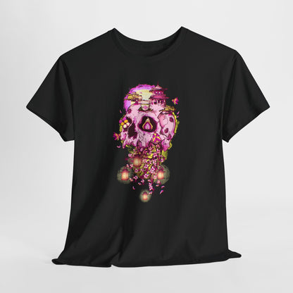 Elemental Skull Cherry Blossom Unisex Heavy Cotton Tee