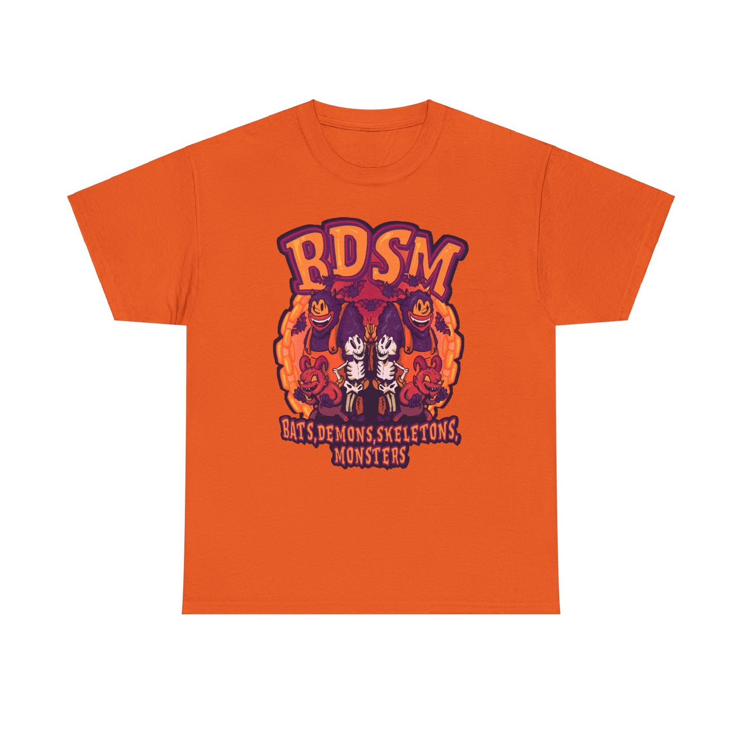 Bats Demons Skeletons Monsters Unisex Heavy Cotton Tee