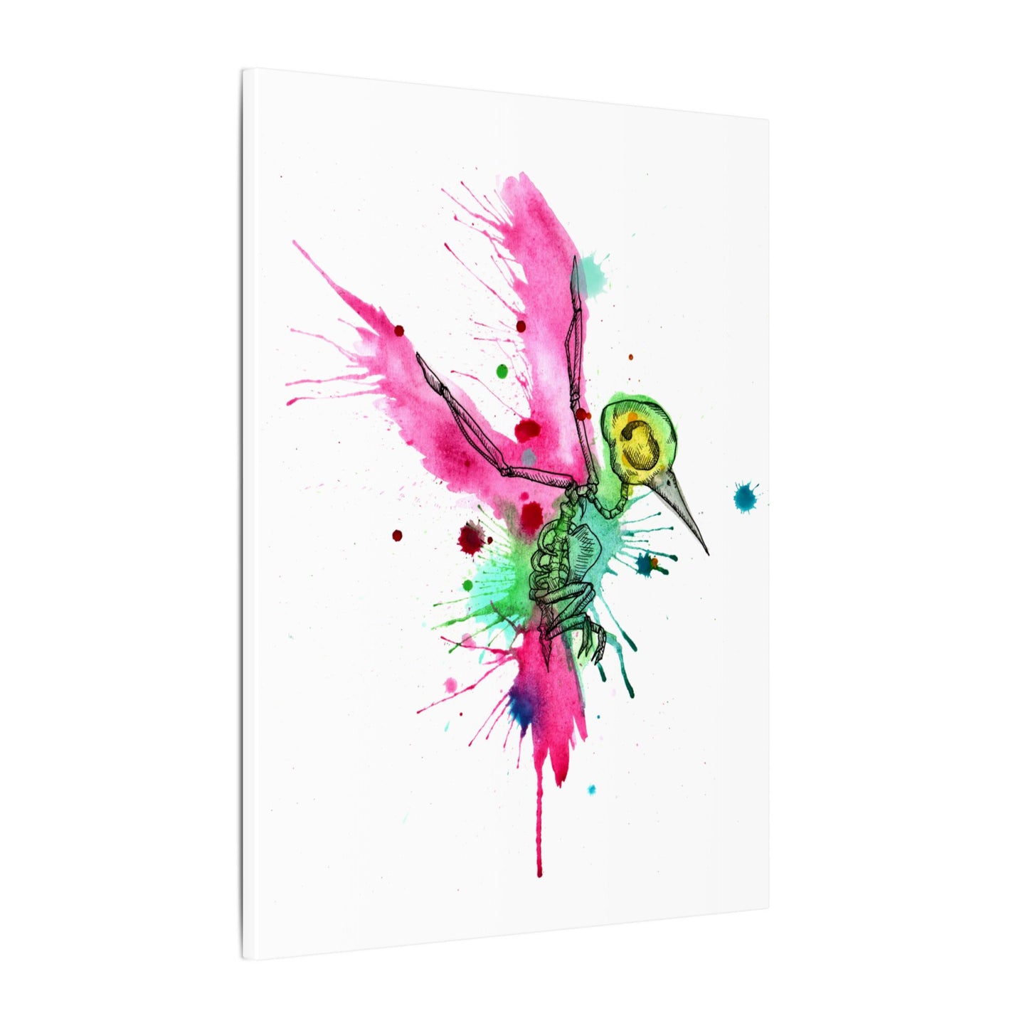 Rainbow Hummingbird Matte Canvas Stretched