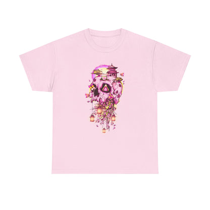 Elemental Skull Cherry Blossom Unisex Heavy Cotton Tee
