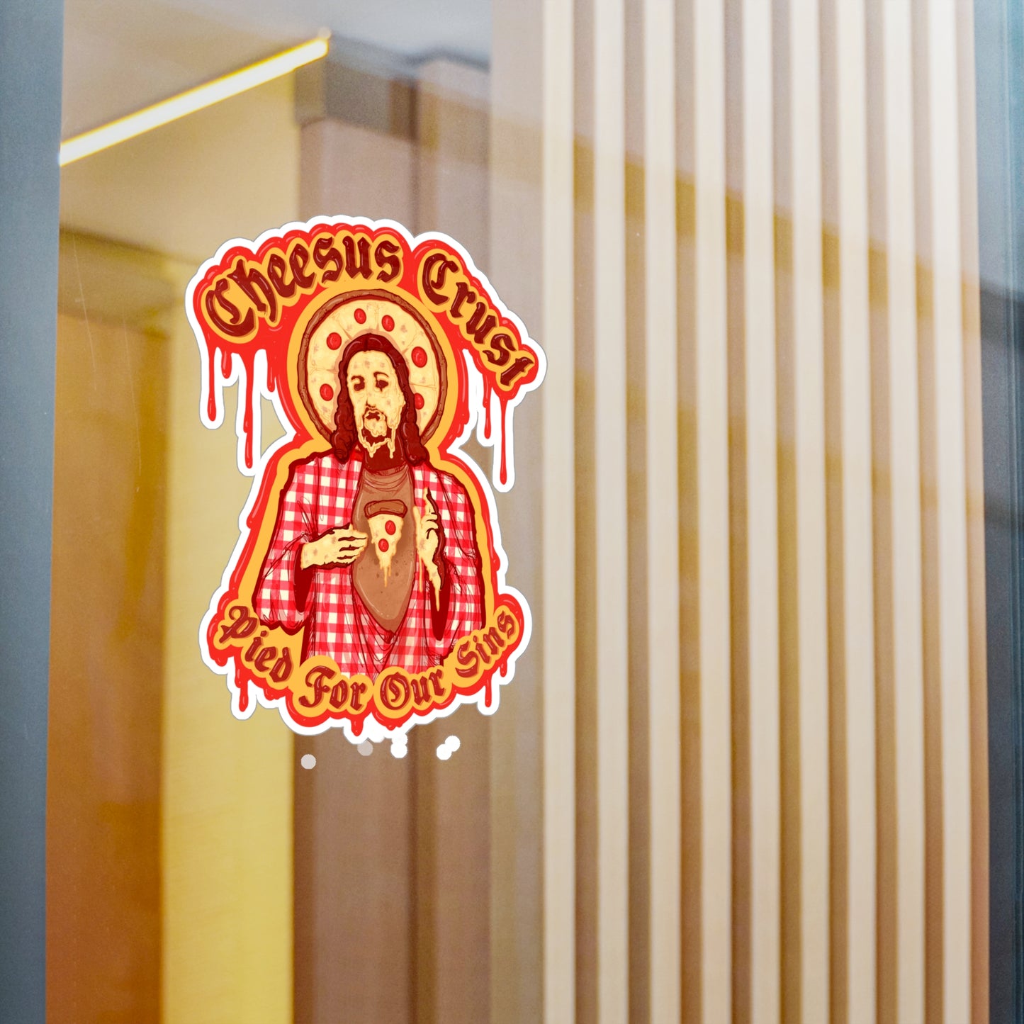 Cheesus Crust Kiss-Cut Vinyl Decal