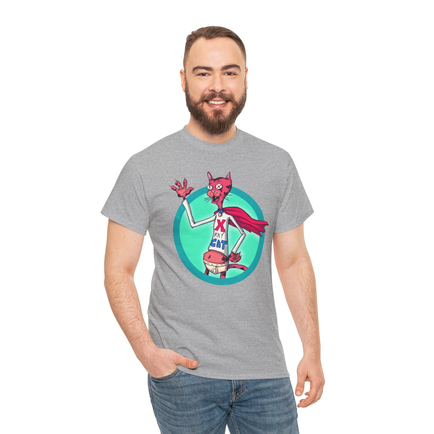 X-Ray Cat Unisex Heavy Cotton Tee