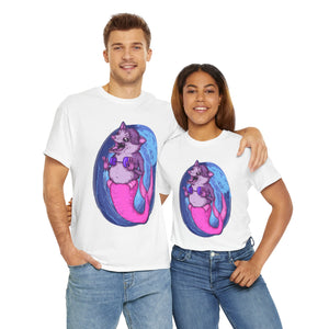 Mermaid Opossum Unisex Heavy Cotton Tee