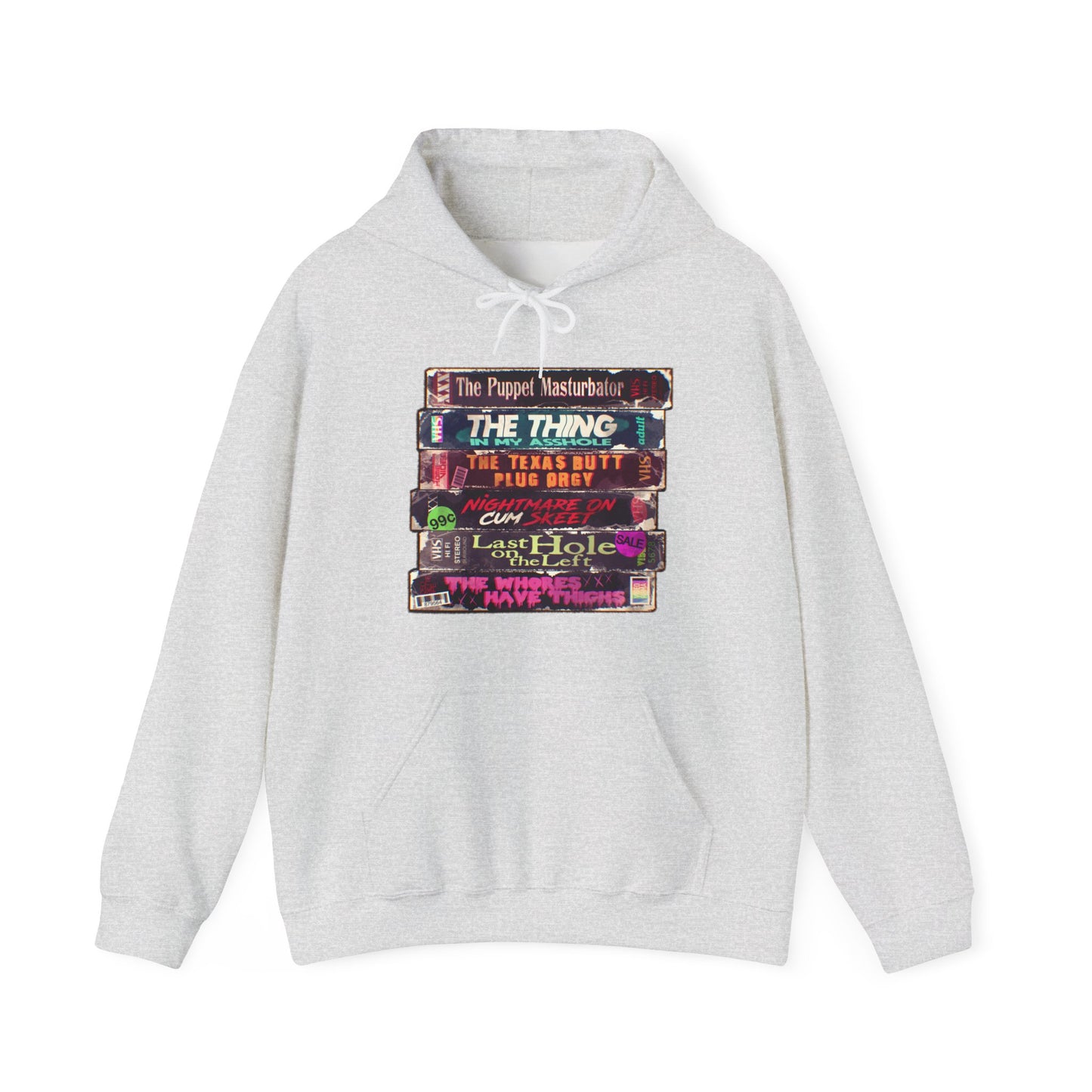 Adult Horror VHS Unisex Heavy Blend Hooded Sweatshirt