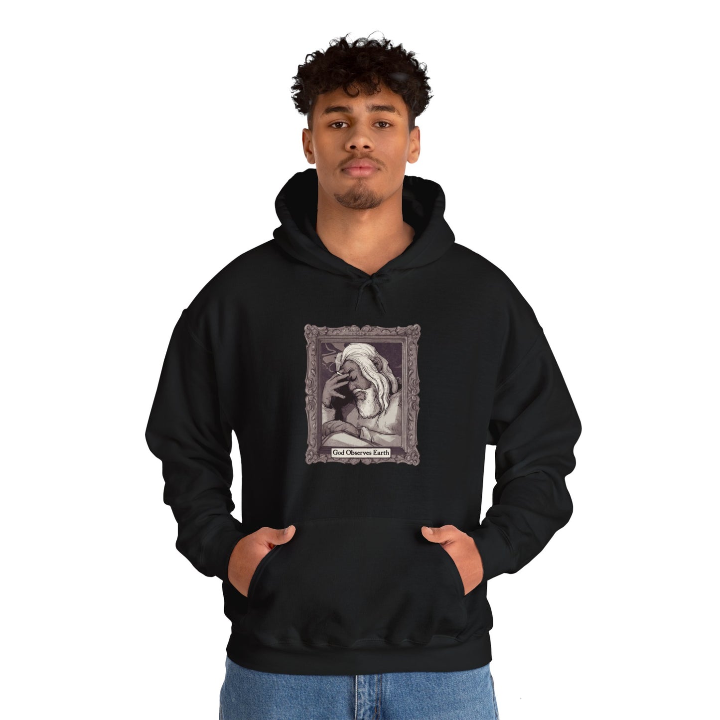 God Observes Earth Unisex Heavy Blend Hooded Sweatshirt