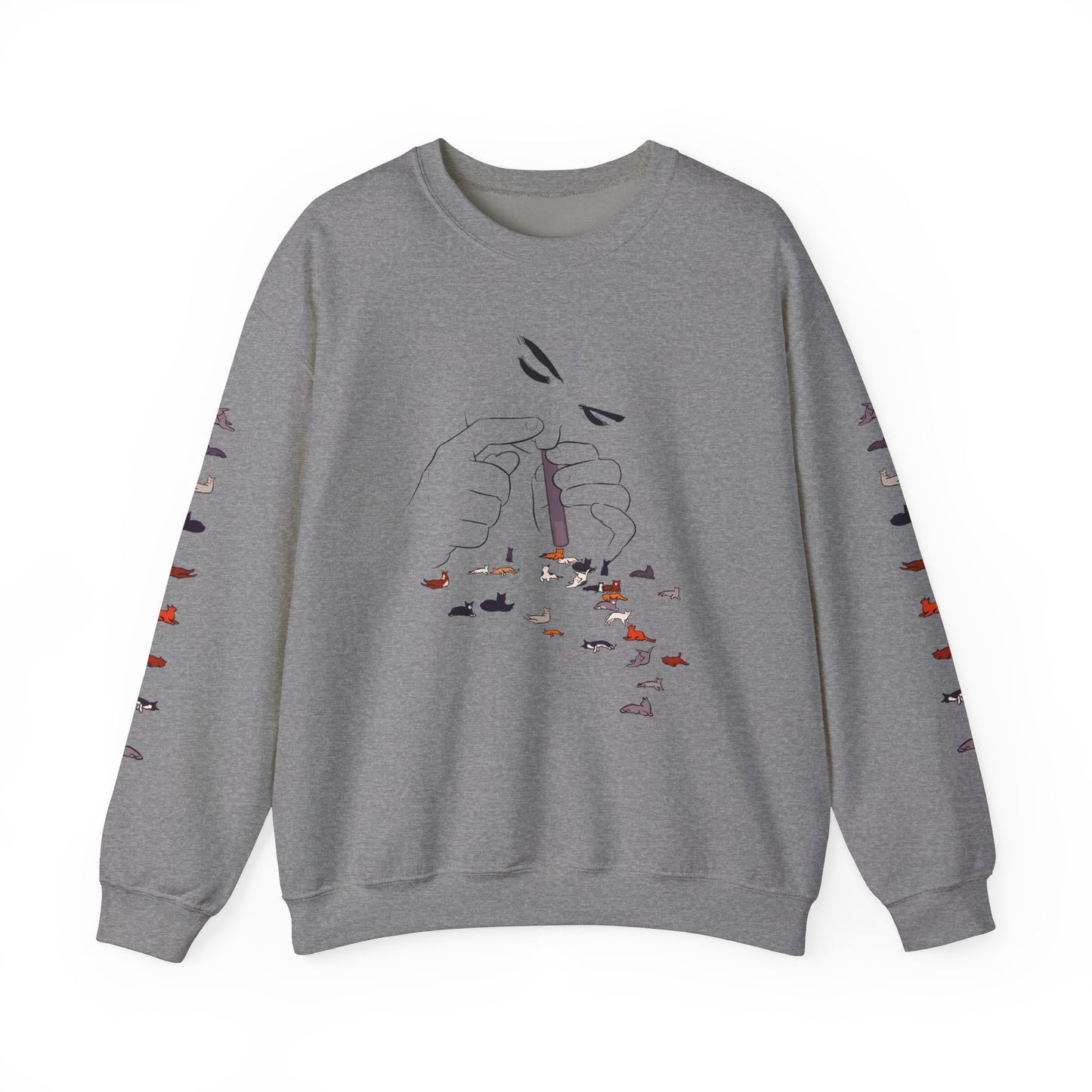 Serotonin Front + Back +Sleeve Print Unisex Heavy Blend Crewneck Sweatshirt