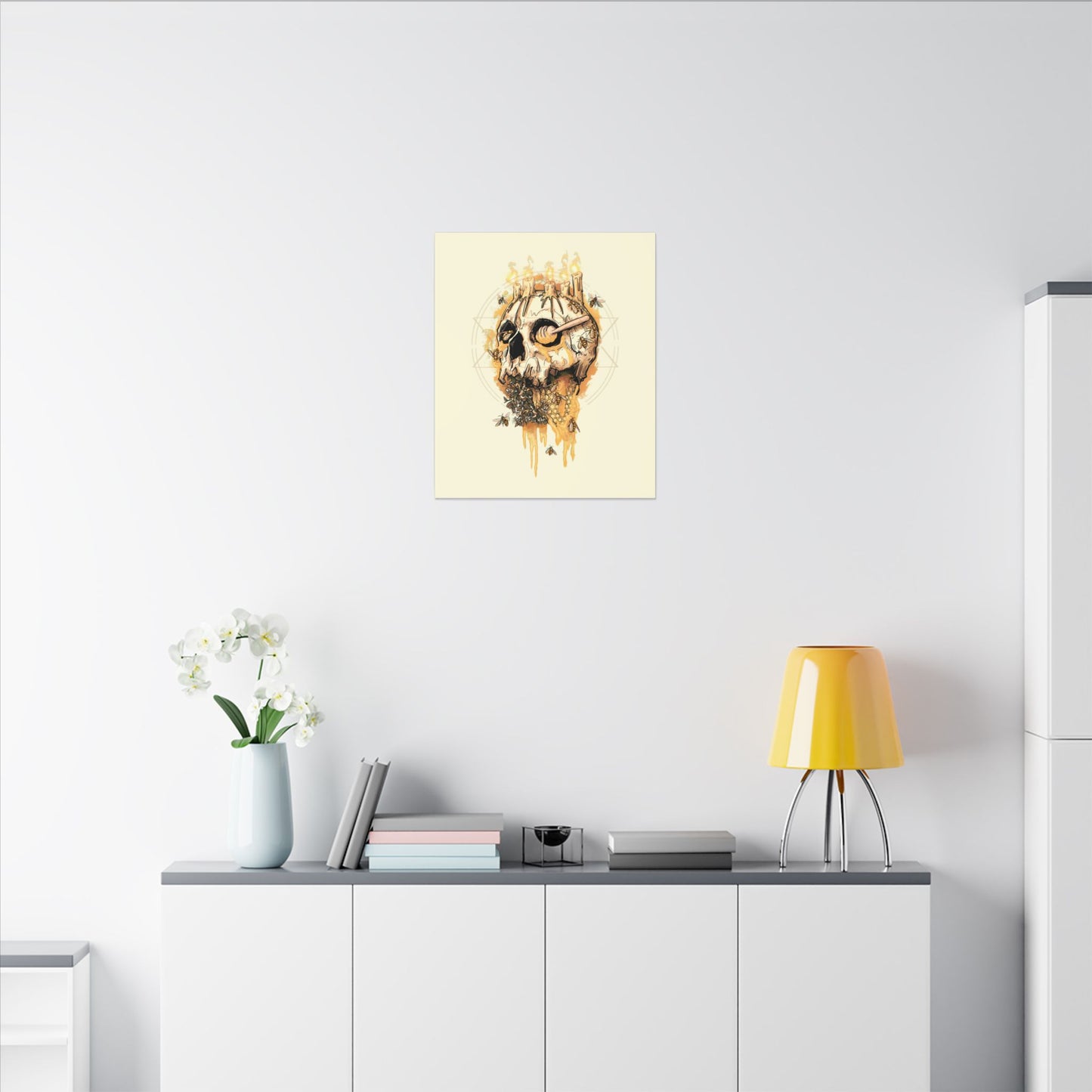 Elemental Skull Honeycore Matte Canvas Stretched