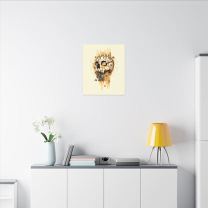 Elemental Skull Honeycore Matte Canvas Stretched