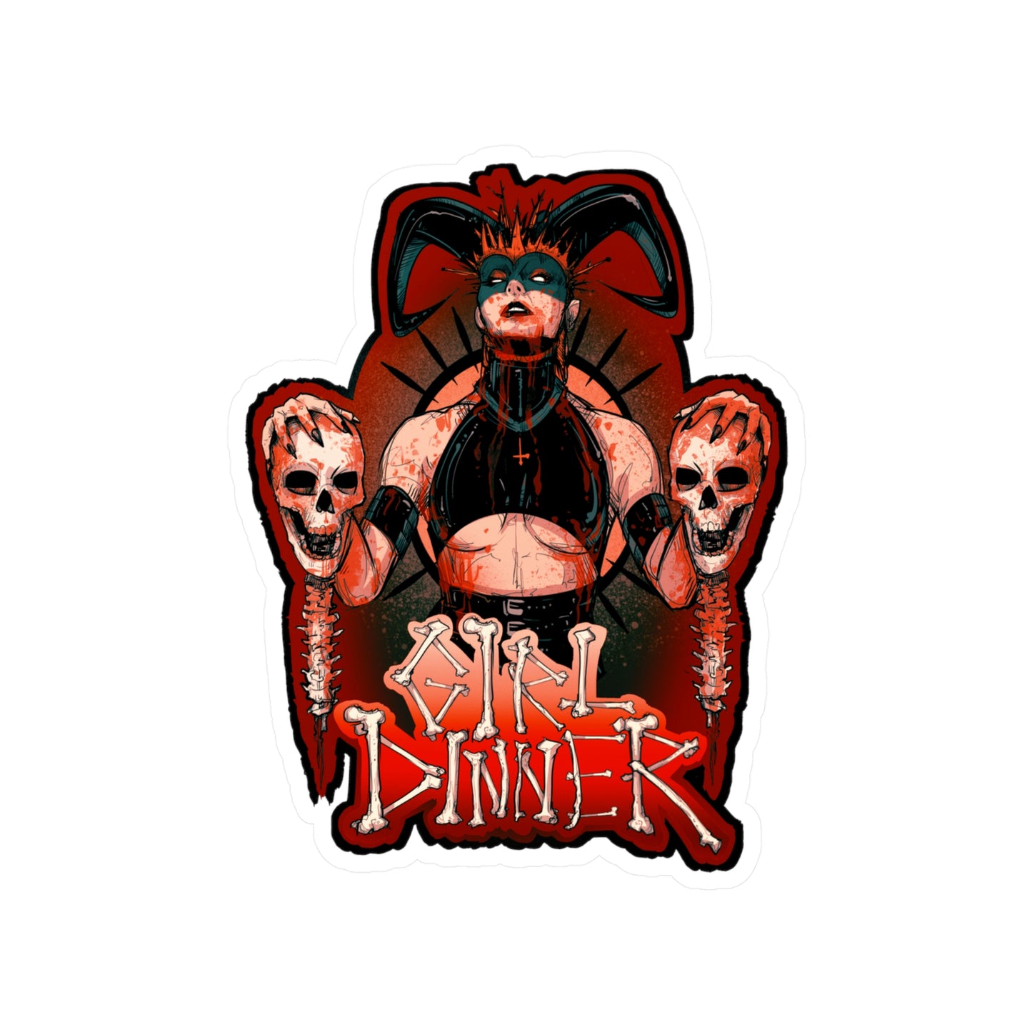 Girl Dinner Kiss-Cut Vinyl Decal