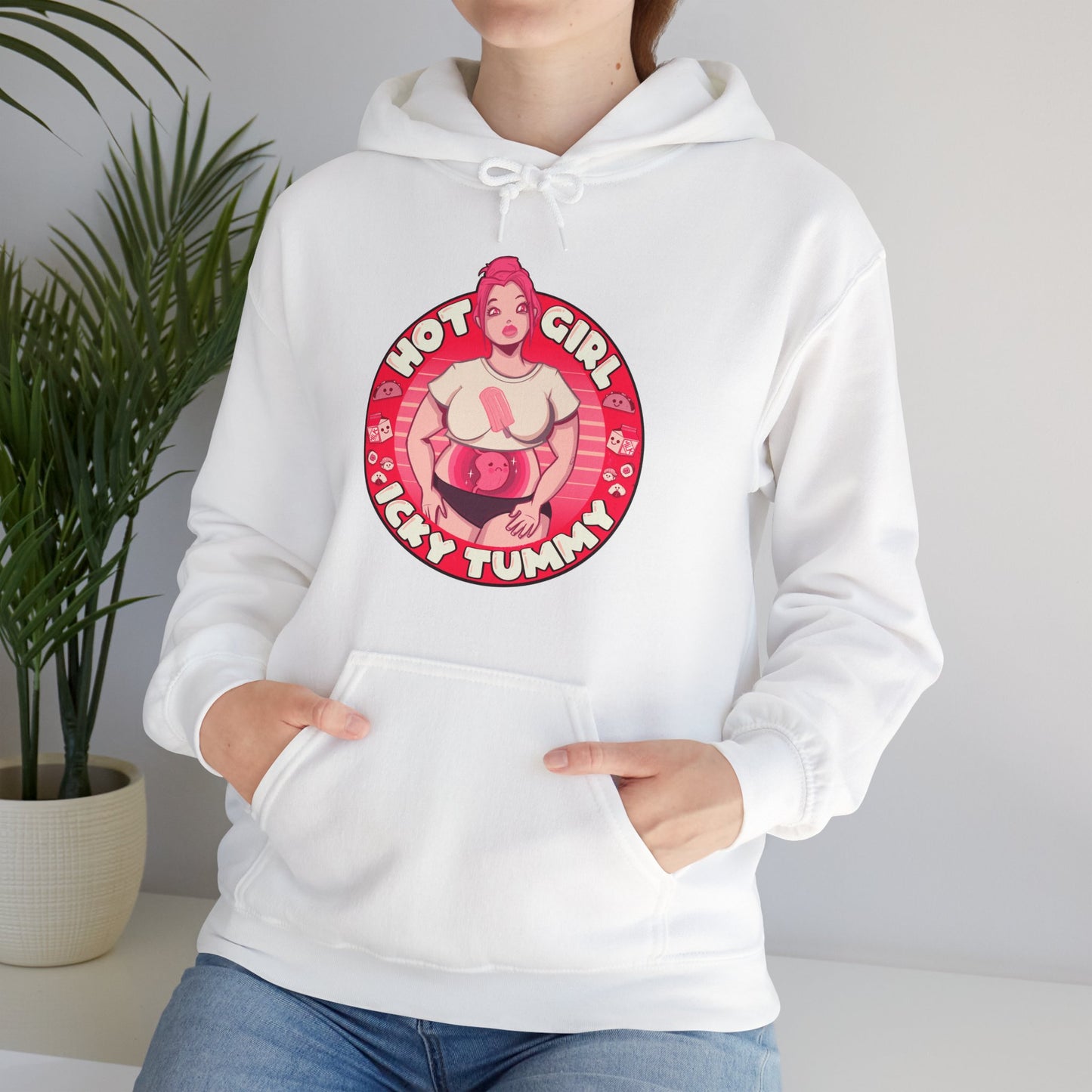 Hot Girl Icky Tummy Unisex Heavy Blend Hooded Sweatshirt