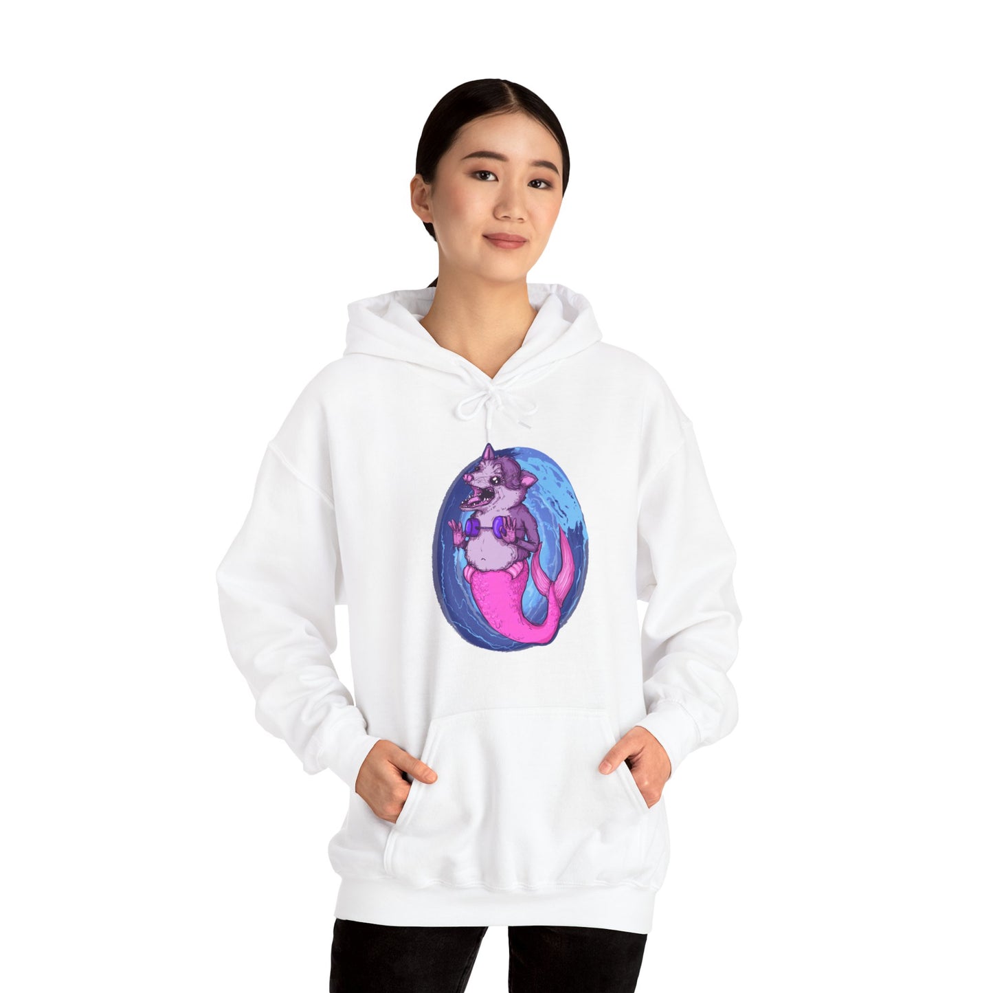 Mermaid Opossum Unisex Heavy Blend Hooded Sweatshirt