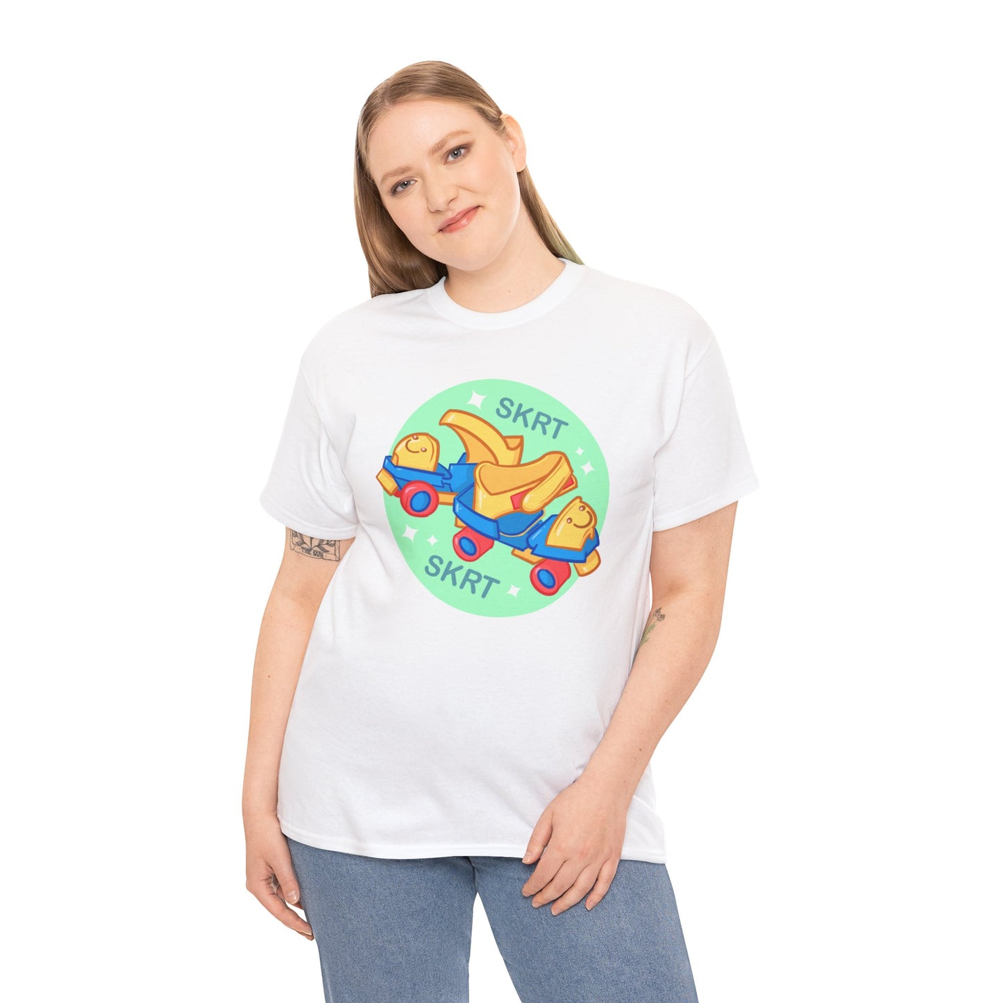 Roller Skates Unisex Heavy Cotton Tee