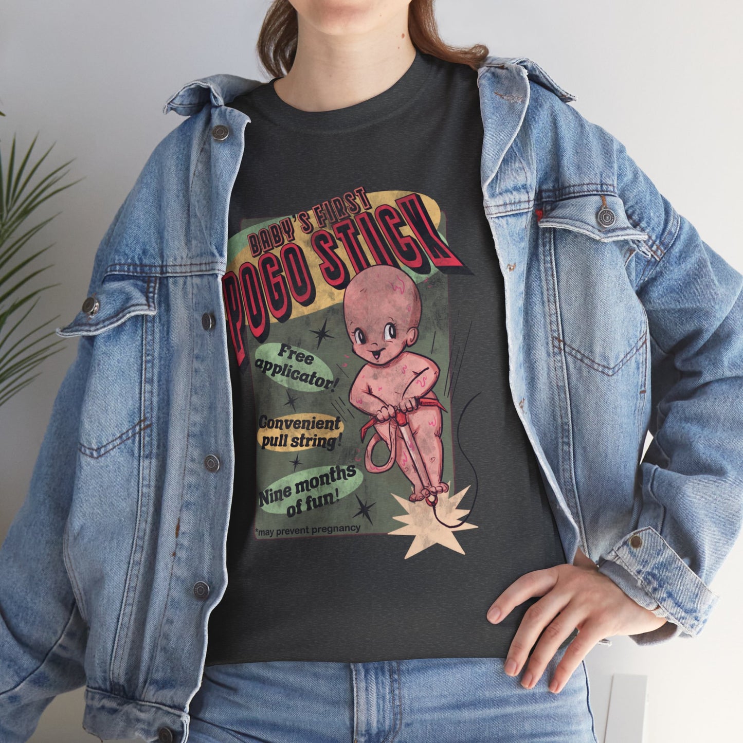 Baby's First Pogo Stick Unisex Heavy Cotton Tee