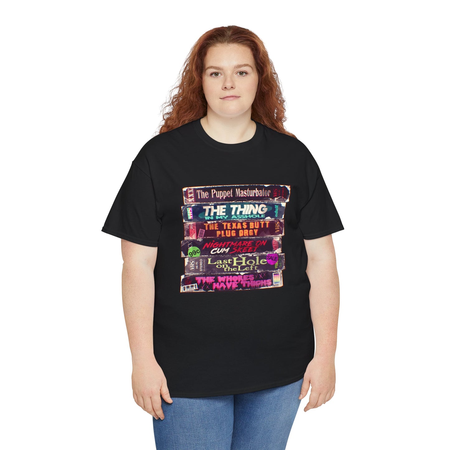 Adult Horror VHS Unisex Heavy Cotton Tee