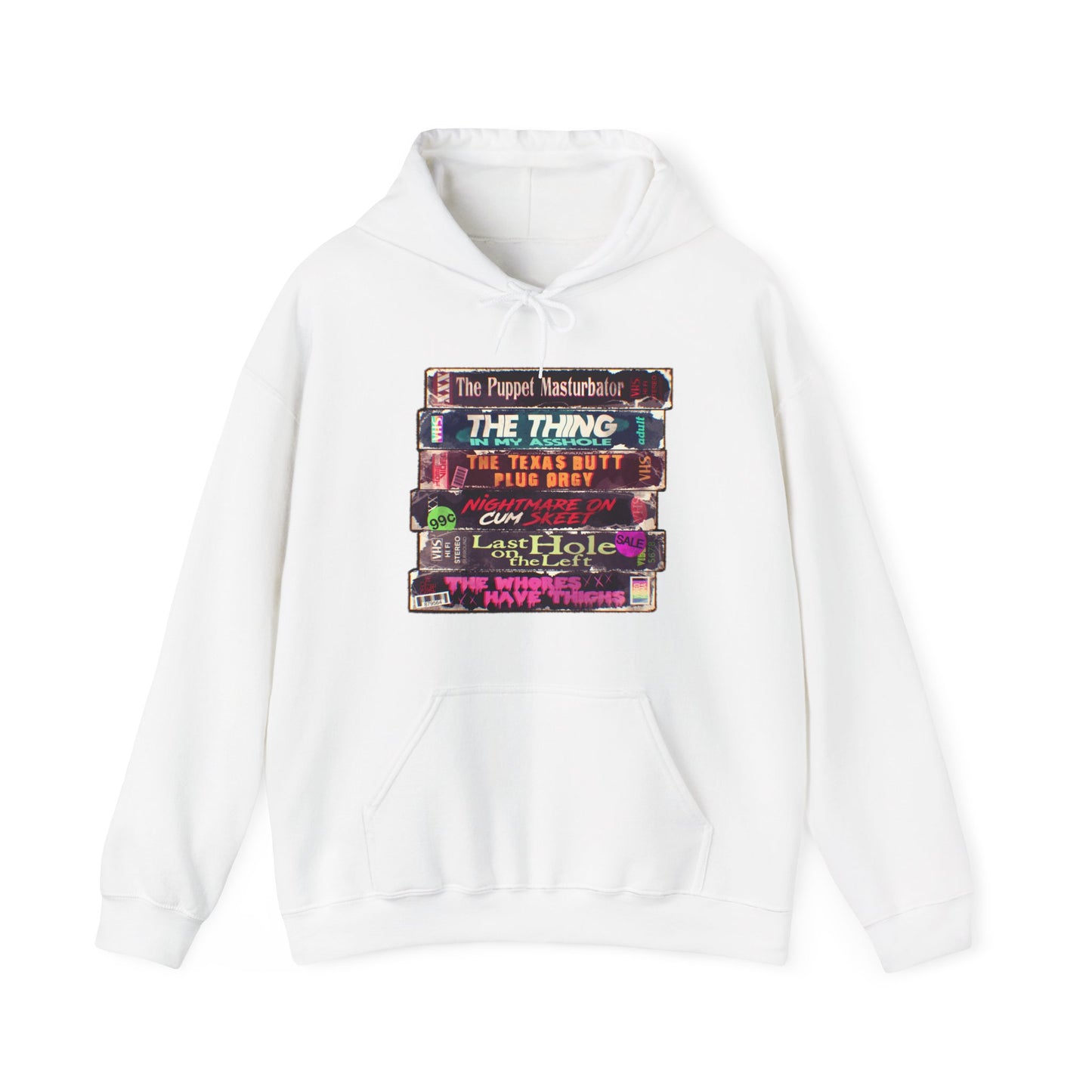 Adult Horror VHS Unisex Heavy Blend Hooded Sweatshirt