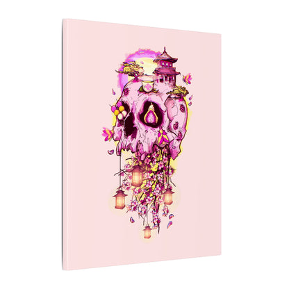Elemental Skull Cherry Blossom Matte Canvas Stretched