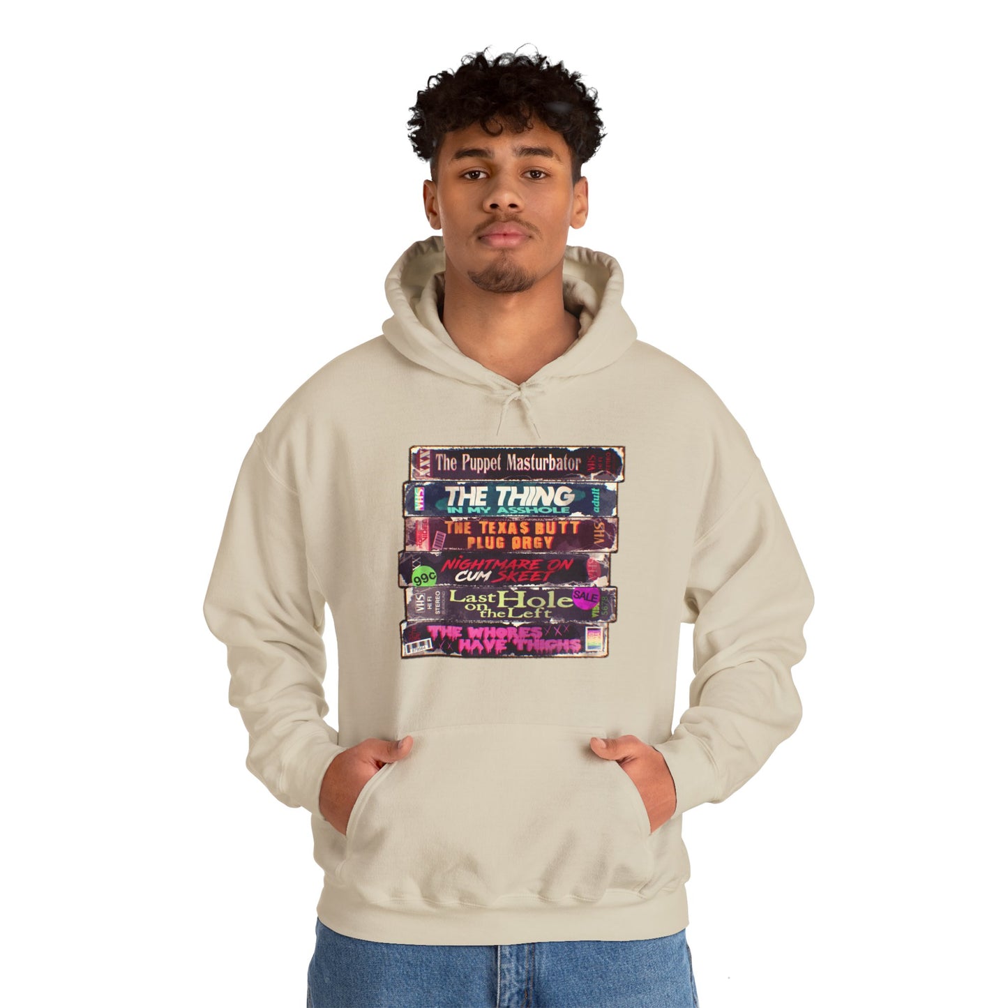 Adult Horror VHS Unisex Heavy Blend Hooded Sweatshirt