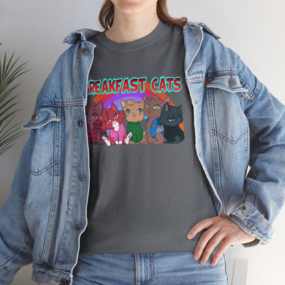 Breakfast Cats Unisex Heavy Cotton Tee