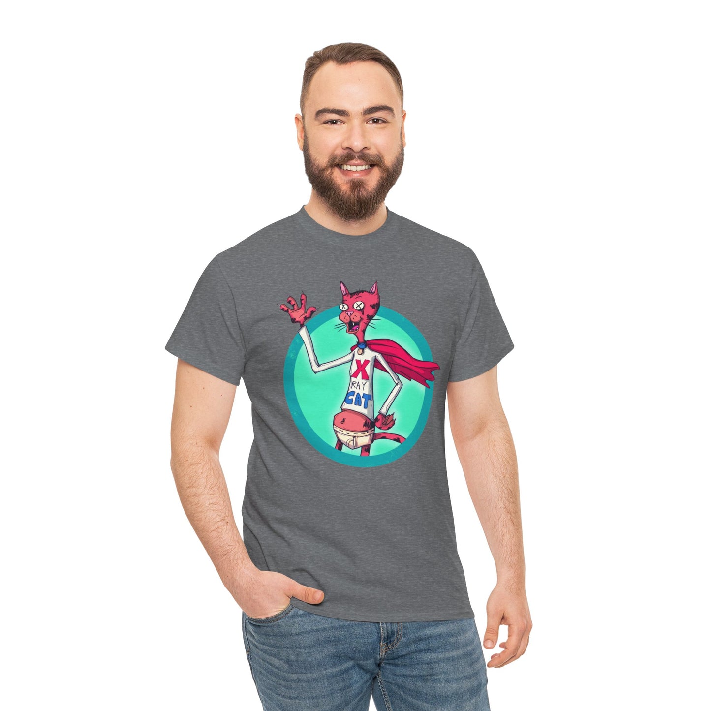 X-Ray Cat Unisex Heavy Cotton Tee